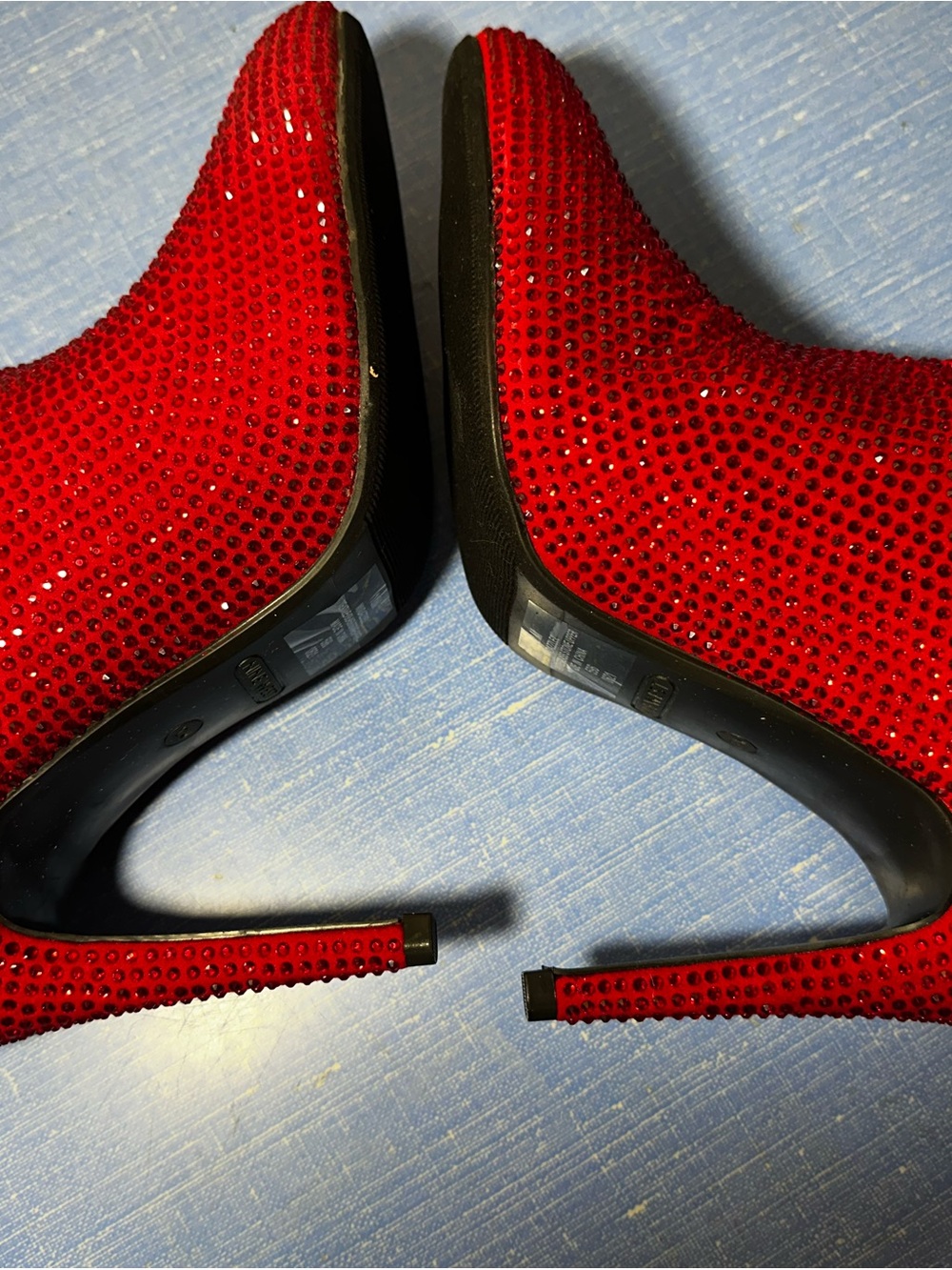 Nine West Red Crystal Slouch Stiletto Boots - Picture 8 of 12